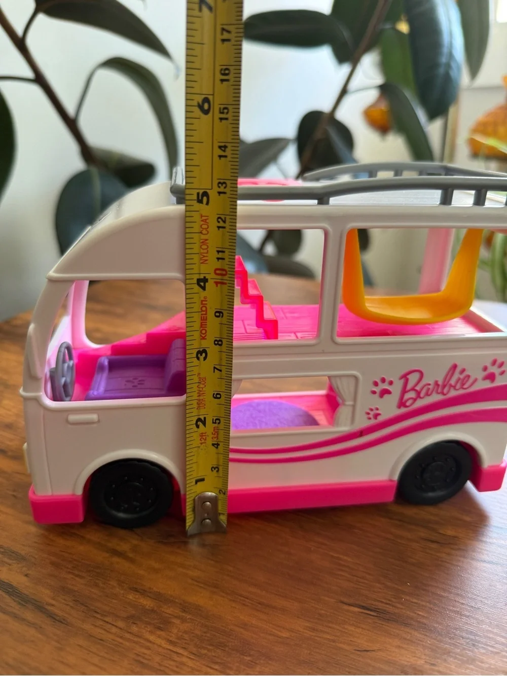 Barbie White, Bright Pink & Yellow Camper Van Play Vehicle